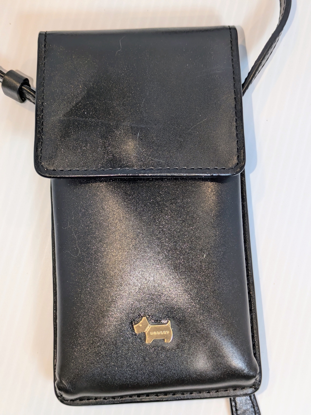 Radley London Smile Black Leather Phone Crossbody Wallet Bag